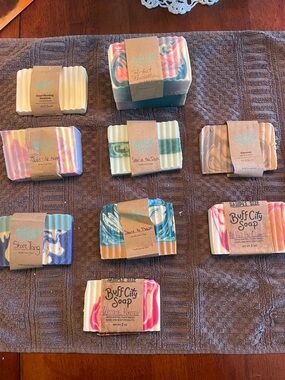 Buff City Soap lot ( 10 ) multi-scent multi sized soap bars